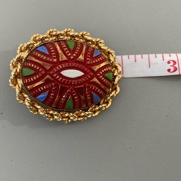 $5 ADD ON ‘evil eye’ Bold Oval Brooch 2” - Picture 4 of 5